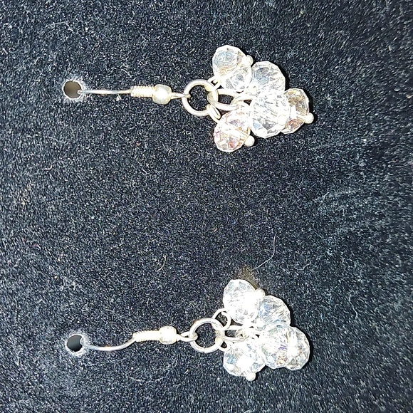 Sparkly Faceted Iridescent Beaded Earrings - Picture 2 of 3